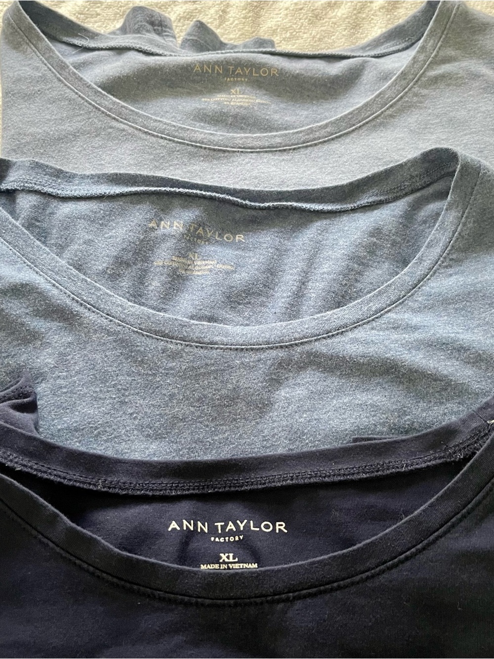 Ann Taylor Scoop Neck Tee Set 3 for $30
